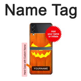 Samsung Galaxy Flip3 5G Hard Case Pumpkin Halloween with custom name