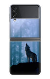Samsung Galaxy Flip4 Hard Case Wolf Howling in Forest