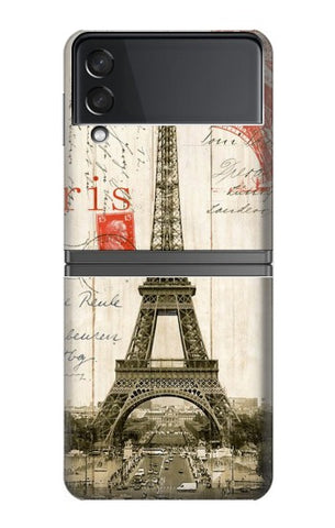 Samsung Galaxy Flip4 Hard Case Eiffel Tower Paris Postcard