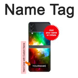 Samsung Galaxy Flip4 Hard Case Colorful Rainbow Space Galaxy with custom name
