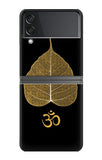 Samsung Galaxy Flip4 Hard Case Gold Leaf Buddhist Om Symbol