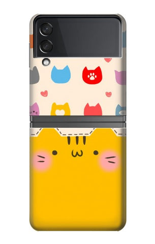 Samsung Galaxy Flip4 Hard Case Cute Cat Pattern