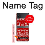 Samsung Galaxy Flip4 Hard Case Christmas Reindeer Knitted Pattern with custom name