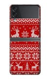 Samsung Galaxy Flip4 Hard Case Christmas Reindeer Knitted Pattern
