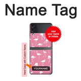 Samsung Galaxy Flip4 Hard Case Pink Flamingo Pattern with custom name