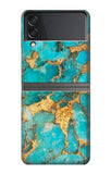 Samsung Galaxy Flip4 Hard Case Aqua Turquoise Stone