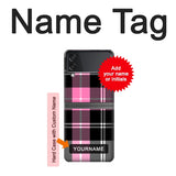 Samsung Galaxy Flip4 Hard Case Pink Plaid Pattern with custom name