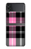 Samsung Galaxy Flip4 Hard Case Pink Plaid Pattern