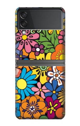 Samsung Galaxy Flip4 Hard Case Colorful Flowers Pattern