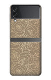 Samsung Galaxy Flip4 Hard Case Gold Rose Pattern