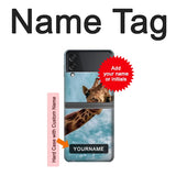 Samsung Galaxy Flip4 Hard Case Cute Smile Giraffe with custom name
