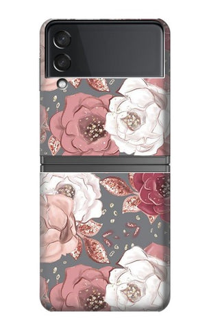 Samsung Galaxy Flip4 Hard Case Rose Floral Pattern