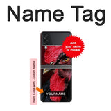 Samsung Galaxy Flip4 Hard Case Chicken Rooster with custom name