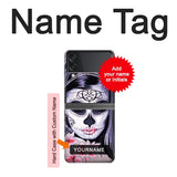 Samsung Galaxy Flip4 Hard Case Sugar Skull Steam Punk Girl Gothic with custom name