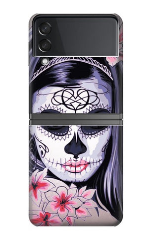 Samsung Galaxy Flip4 Hard Case Sugar Skull Steam Punk Girl Gothic