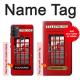 Motorola Moto G50 Hard Case Classic British Red Telephone Box with custom name