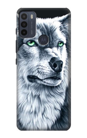 Motorola Moto G50 Hard Case Grim White Wolf