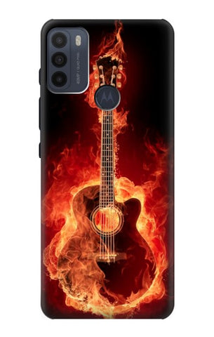 Motorola Moto G50 Hard Case Fire Guitar Burn