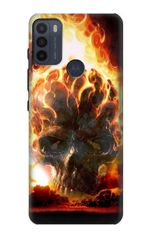 Motorola Moto G50 Hard Case Hell Fire Skull