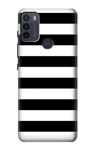 Motorola Moto G50 Hard Case Black and White Striped