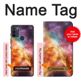 Motorola Moto G50 Hard Case Nebula Rainbow Space with custom name