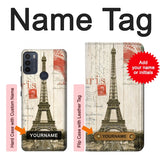 Motorola Moto G50 Hard Case Eiffel Tower Paris Postcard with custom name