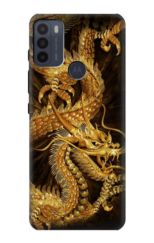 Motorola Moto G50 Hard Case Chinese Gold Dragon Printed