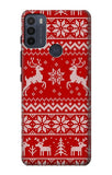 Motorola Moto G50 Hard Case Christmas Reindeer Knitted Pattern