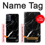 Motorola Moto G50 Hard Case Black Marble Graphic Printed with custom name