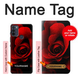 Motorola Moto G50 Hard Case Red Rose with custom name