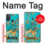 Motorola Moto G50 Hard Case Aqua Turquoise Stone with custom name