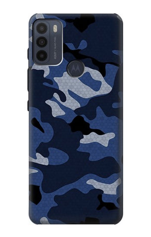 Motorola Moto G50 Hard Case Navy Blue Camouflage