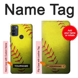 Motorola Moto G50 Hard Case Yellow Softball Ball with custom name