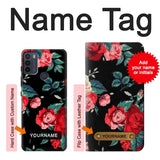 Motorola Moto G50 Hard Case Rose Floral Pattern Black with custom name