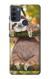 Motorola Moto G50 Hard Case Cute Baby Sloth Paint