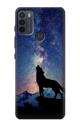 Motorola Moto G50 Hard Case Wolf Howling Million Star