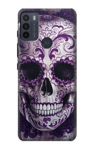 Motorola Moto G50 Hard Case Purple Sugar Skull
