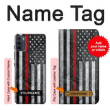 Motorola Moto G50 Hard Case Firefighter Thin Red Line American Flag with custom name