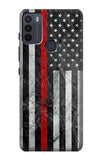 Motorola Moto G50 Hard Case Firefighter Thin Red Line American Flag