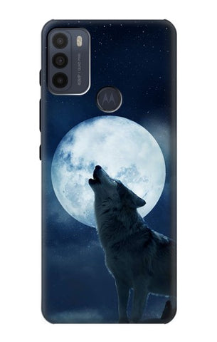 Motorola Moto G50 Hard Case Grim White Wolf Full Moon