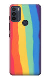 Motorola Moto G50 Hard Case Cute Vertical Watercolor Rainbow