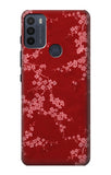 Motorola Moto G50 Hard Case Red Floral Cherry blossom Pattern