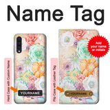 Samsung Galaxy A50, A50s Hard Case Pastel Floral Flower with custom name