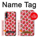 Samsung Galaxy A50, A50s Hard Case Strawberry Pattern with custom name