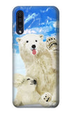 Samsung Galaxy A50, A50s Hard Case Arctic Polar Bear in Love with Seal Paint