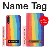 Samsung Galaxy A50, A50s Hard Case Cute Vertical Watercolor Rainbow with custom name