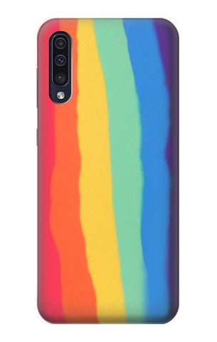 Samsung Galaxy A50, A50s Hard Case Cute Vertical Watercolor Rainbow
