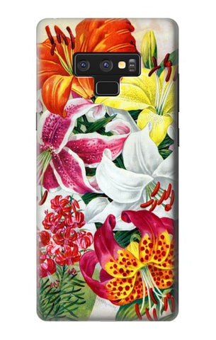 Samsung Galaxy Note9 Hard Case Retro Art Flowers