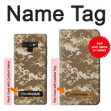 Samsung Galaxy Note9 Hard Case Army Camo Tan with custom name