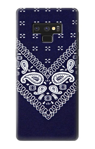 Samsung Galaxy Note9 Hard Case Navy Blue Bandana Pattern